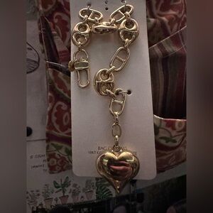 Mia Fiore Gold Heart Bag Charm/Bracelet